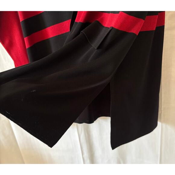 Exclusively Misook Red Black Cardigan Sweater Acrylic Size Medium - Picture 5 of 6
